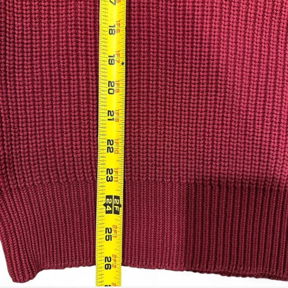 Vintage Y2K Red Ribbed Knit Sweater Size Men’s Large